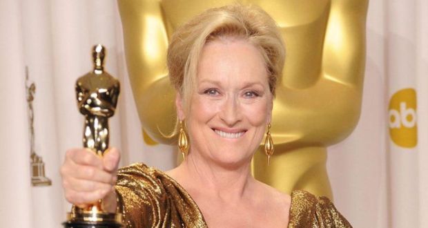 Meryl Streep with her second best actress Oscar, for The Iron Lady (2011)
