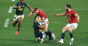  Liam Williams:  Lions missed a crucial chance to offload with the try line beckoning during the third and deciding Test against South Africa at Cape Town. Photogaph:  David Rogers/Getty Images