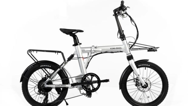 The F1 comes with Tektro disc brakes and eight-speed Shimano gears, front and rear pannier racks and a kickstand.
