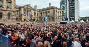 The crowd of 5,000 attendees at Custom House Square in Belfast for the Tom Jones concert. Photograph supplied by organisers