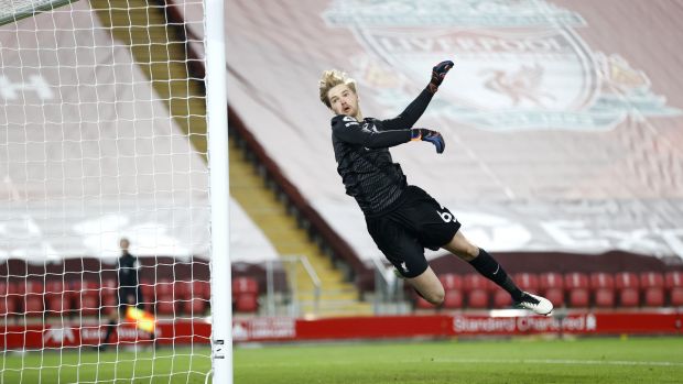 Irish goalkeeper Caoimhín Kelleher has been rewarded for some brilliant performances with a new contract with Liverpool. Photograph: Clive Brunskill/Getty Images