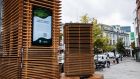 Air-filtering trees  on St Patrick Street in Cork city have been slated as a ‘costly gimmick’. Photograph: Michael O’Sullivan 