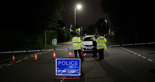 A police cordon on Royal Navy Avenue, near the scene of a shooting in the Keyham area of Plymouth. Photograph: Ben Birchall/PA Wire