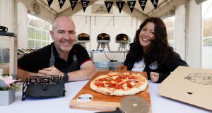 Chef Pat Lalor bought a Gozney Roccbox outdoor pizza oven during the first lockdown and has now, with his partner Debbie Gartland, turned it into a business, Pat’s Pizza Kitchen. Photograph: Alan Betson
