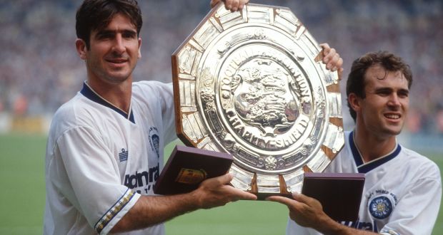 Leeds United with Eric Cantona were the very last winners of the old First Division. Photograph: Mark Leech/Getty Images