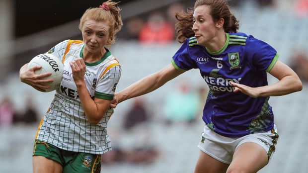 Meath’s Aoibheann Leahy in action against Kerry during the national football league Division 2 final. Photograph: Brian Reilly-Troy/Inpho