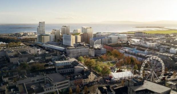 The proposed Augustine Hill development in Galway: Plans for the €320 million redevelopment of an eight-acre site beside Ceannt Station in the city have been put on hold.  Image: Edward Group