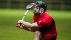 Mark Coleman strikes  the winning sideline cut in the 2020  Fitzgibbon Cup semi-final against  DCU in Glasnevin. Photograph: Tom O’Hanlon/Inpho