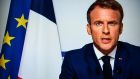 In a televised address from his summer residence on the Côte d’Azur, French president Emmanuel Macron called for an international initiative to prevent Afghanistan ‘becoming again the sanctuary for terrorism that it was in the past’. Photograph: Christophe Archambault/AFP via Getty Images