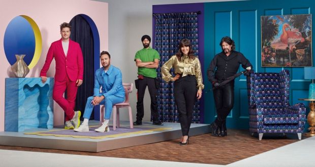 Changing Rooms 2.0: Jordan Cluroe, Russell Whitehead, Tibby Singh, Anna Richardson and Laurence Llewelyn-Bowen are the new line-up of the rebooted series. Photograph: Channel 4