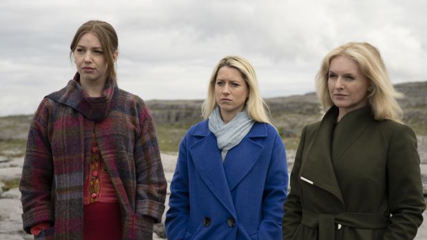 Seána Kerslake, Niamh Walsh and Dervla Kirwan in Co Clare-set Smother, which returns for a second series. Photograph: RTÉ.