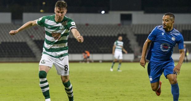 Ronan Finn in action during the Europa Conference League third qualifying round,  second leg against Teuta at the Elbasan Arena in  Albania. Photograph: Dejan Lopicic/Inpho