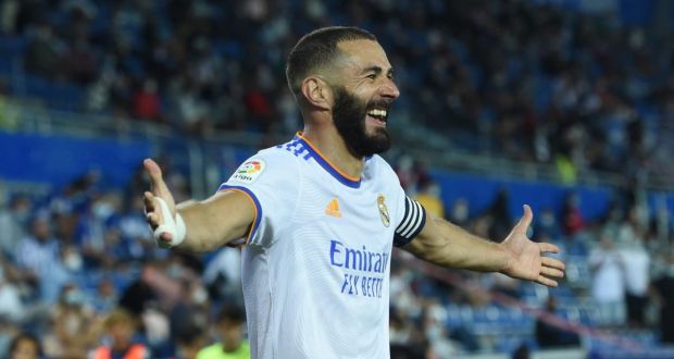  Karim Benzema is Real Madrid’s  fifth all-time leading goalscorer with 281. Photograph: Juan Manuel Serrano Arce/Getty Images