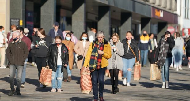 Shoppers in Northumberland Street in Newcastle. UK retail sales slipped last month to the weakest performance since shops reopened in April. Photograph: Owen Humphreys/PA Wire