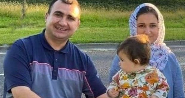 Karzan Sabah Ahmed with Shahen Qasm and their daughter Lena, who were killed in a crash on the M6 outside Ballinasloe, Co Galway, last week. Photograph: Kurdish Irish Society