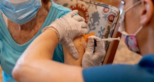 The data comes days after Pfizer-BioNTech’s Covid-19 vaccine became the first fully approved vaccine in the United States for people aged 16 and older. Photograph: Hannah Beier/Bloomberg