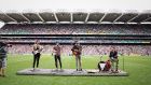 Brave Giant playing during the half-time interval of the 2018 All-Ireland hurling final. ‘GAA and music are both hugely important,’ says frontman Podge Gill.