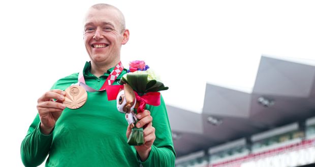 Ireland’s Gary O’Reilly with his bronze medal. Photograph: Tommy Dickson/Inpho