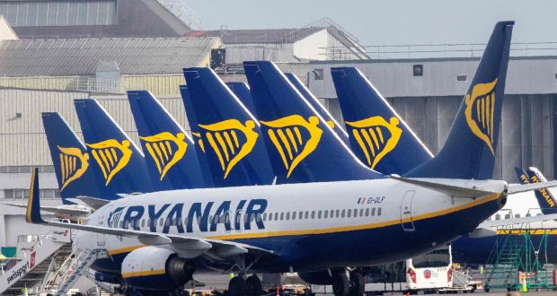 Ryanair forecasts its capacity, the number of flights and seats, will return to pre-pandemic levels in October, from 90 per cent now. Photograph:  Paul Faith 