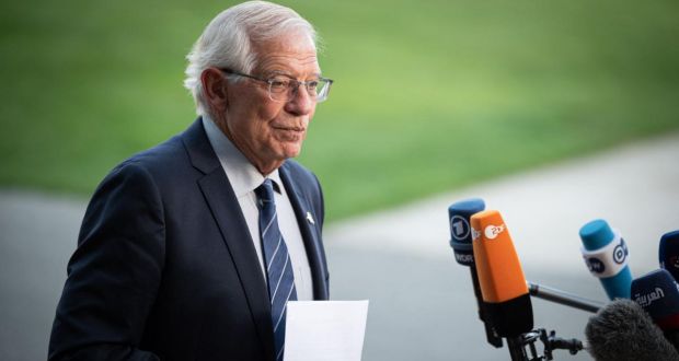   European Commission foreign affairs chief Josep Borrell told EU ministers: ‘Sometimes there are events that catalyse history, that create a breakthrough, and I think that Afghanistan is one of these cases.’ Photograph:  Jure Makovec/AFP