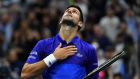 Novak Djokovic beat Tallon Griekspoor in straight sets in the second round of the US Open. Photograph: Ed Jones/Getty/AFP