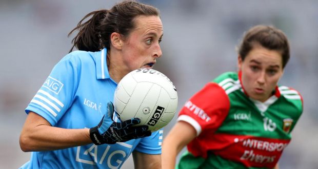 Hannah Tyrrell on the ball during Dublin’s All-Ireland semi-final win over Mayo. Photograph: James Crombie/Inpho