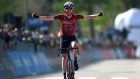 Dan Martin celebrates his win at the Giro d’Italia in May. Photograph: Stuart Franklin/Getty Images