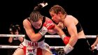 Katie Taylor earned a unanimous decision as she beat Jennifer Han in Leeds to stretch her professional record to 19-0. Photograph: Mark Robinson/Matchroom/Inpho