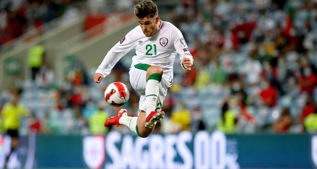 Ireland’s Aaron Connolly in action against Portugal last week. Photo: Ryan Byrne/Inpho