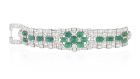 Important bracelet with 45 carats of cabochon emeralds and 30 carats of European and baguette cut diamonds (€30,000– €40,000) at Adams.