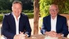 Piers Morgan (left) and Rupert Murdoch, executive chairman of News Corp. Piers Morgan is joining News Corp and Fox news media in a global deal, with a new TV show set to launch in early 2022. Photograph: Paul Edwards/The Sun/News UK/PA Wire