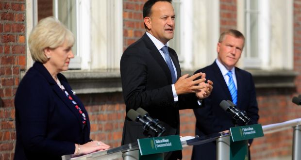  Minister for   Social Protection Heather Humphreys, Tánaiste and Minister for Enterprise  Leo Varadkar and  Minister for Public Expenditure  Michael McGrath. Photograph: Collins