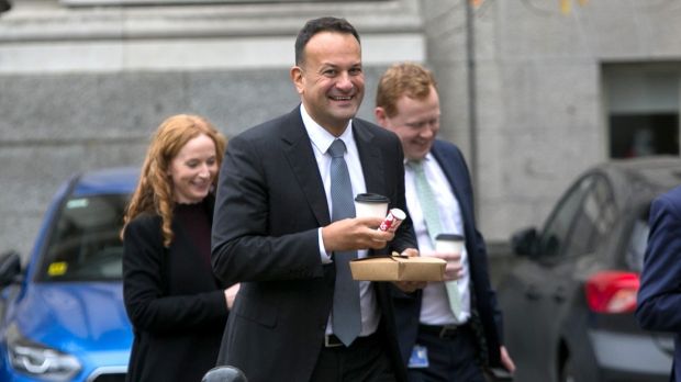 Camera-shy Tánaiste and Minister for Enterprise, Trade and Employment Leo Varadkar. Photograph: Gareth Chaney/Collins