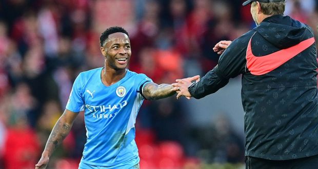 Raheem Sterling has admitted he is contemplating a future away from Manchester City. Photograph: Paul Ellis/AFP via Getty Images