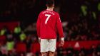 United’s Cristiano Ronaldo leaving the pitch after his team were steamrolled 5-0 by Liverpool at Old Trafford. Photograph: Matthew Peters/Manchester United via Getty Images