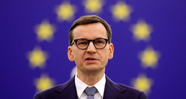Polish prime minister Mateusz Morawiecki told the European Parliament last week that the disciplinary chamber of his country’s supreme court would be abolished, but he gave no precise timeframe. Photograph:  Ronald Wittek/AFP via Getty Images