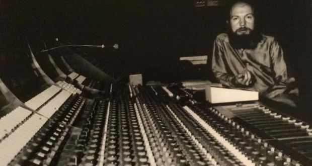 Garech de Brún, one of the founders of the label, at a mixing desk in Claddagh Records recording studio.