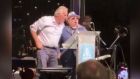 Democratic Unionist Party MP Ian Paisley and Van Morrison on stage at the Europa Hotel where they chanted that Robin Swann was ‘very dangerous’