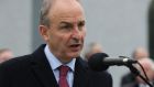 Taoiseach Micheál Martin: ‘The basic advice is that anybody who is symptomatic in any way in terms of respiratory illness should not go to school.’ Photograph: Brian Lawless/PA Wire 