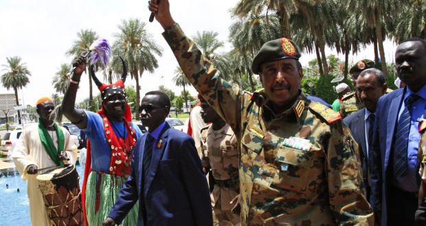 Gen Abdel Fattah al-Burhan was sworn in on Thursday as head of Sudan’s new Sovereign Council, which replaces the power-sharing body he dissolved last month. Photograph: Ebrahim Hamid/AFP via Getty Images