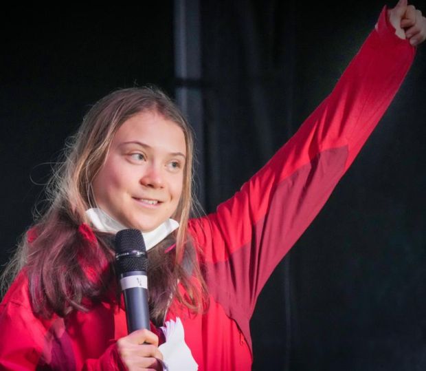 Climate activist Greta Thunberg speaks at the 