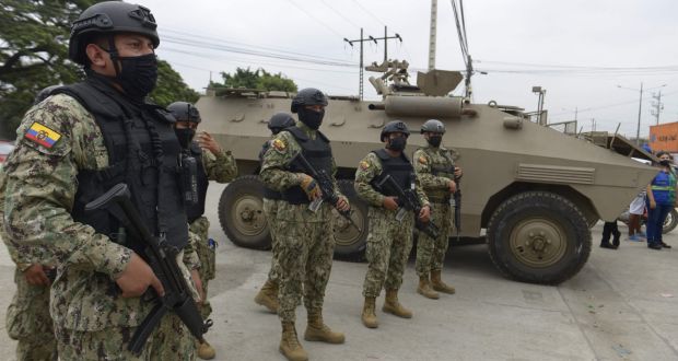 A prolonged gun battle between rival gangs inside Ecuador’s largest prison has left at least 58 inmates dead. Photograph: Fernando Mendez/AFP/ Getty Images