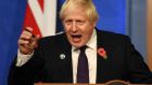 Boris Johnson defends Britain’s handling of  Cop26. Photograph: Daniel Leal/PA Wire