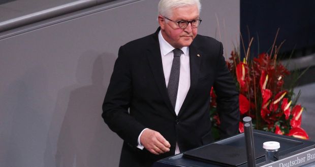 German president Frank-Walter Steinmeier told politicians on Monday their failings had ensured the country’s ‘fourth wave is hitting us harder than it had to’. Photograph:  Adam Berry/AFP via Getty Images