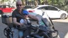Ambrose Blaine, seen here with his grandson Cillian, died on Monday in a motorbike crash in Mexico. Photograph supplied by the family. 
