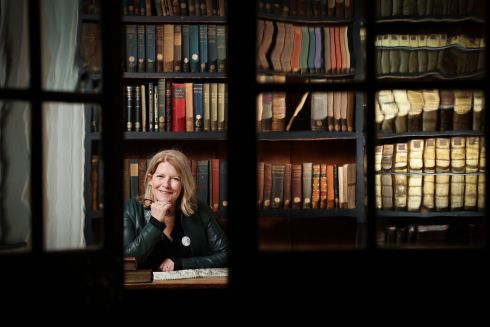 EXPLORE YOUR ARCHIVE: Flor MacCarthy, journalist, broadcaster, author and ambassador for Explore Your Archive 2021, photographed at Marsh’s Library in Dublin. The campaign is set to run from November 20th-28th. See araireland.ie for more information. Photograph: Marc O'Sullivan