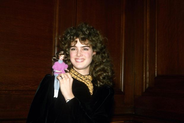Brooke Shields introduces her 11 1/2-inch fashion doll, designed in her likeness, at the New York City Toy Fair in 1982. Photograph: Yvonne Hemsey/Getty