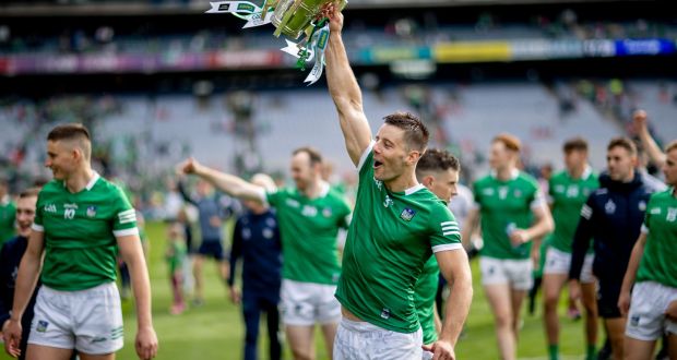 Limerick’s Dan Morrissey celebrates with the Liam MacCarthy Cup after winning the All-Ireland last year. Photo: Morgan Treacy/Inpho