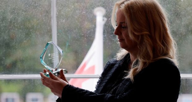 Tammy Darcy, founder of the Shona Project, won  the  Irish Red Cross Humanitarian of the Year Award. Photograph: Alan Betson 