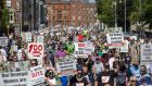 Homeowners from Donegal, Mayo and Clare demonstrating in Dublin in June over the mica controversy. Photograph: Tom Honan